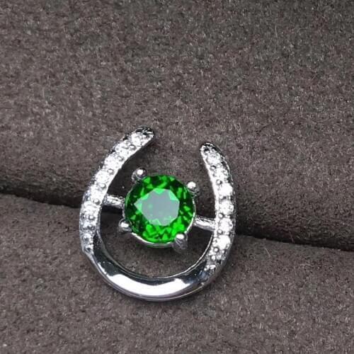 Natural green diopside Pendant natural gemstone Elegant Small exquisite pendant necklace S925 silver girl women party jewelery