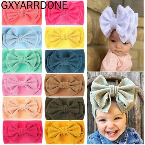 2021 Cute Baby Girl Headbands Bow Knot Newborn Baby Bows Turban Infant Headband Elastic Hairbands Headwrap Kids Hair Accessories