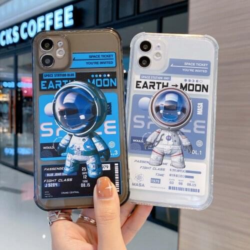 Astronaut Airbag Shockproof Phone Cases for iPhone 12 Pro 11 Pro Max Mini 10 X XR XS Max 7 8 Plus Se 2020 Soft Tpu Back Cover