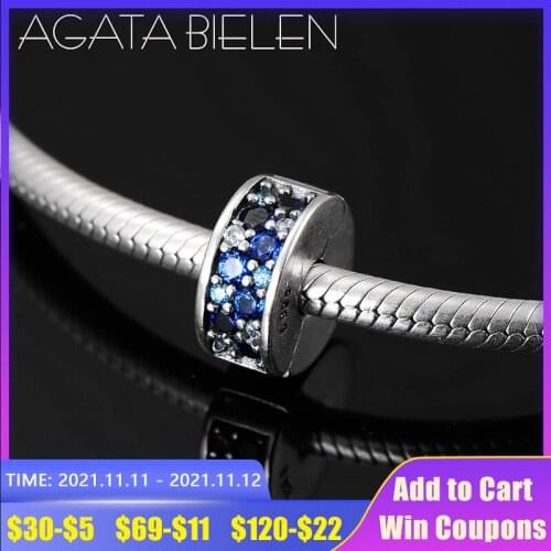 Romantic series clips Lock Stopper beads Fit Original europeu Charm Bracelet sky blue 925 Sterling Silver DIY Jewelry making