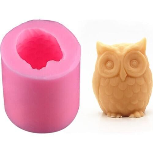 Cute Animal Owl Silicone Mold for Soap Candle Cake Decorating Tools Chocolate Candy Pastry Tools Gypsum Pottery Mold