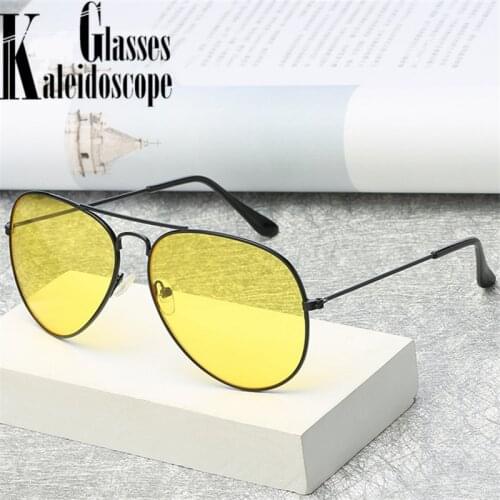 Women Men Night Vision Driver Sunglasses Fashion Pilot Sun Glasses Male Classic Yellow Eyewear for Driving Goggles UV400