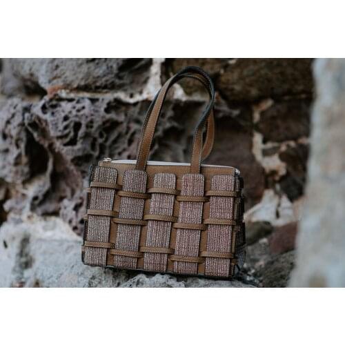 Special Design for women Suitable For Daily Use Makeup Bag Including Straw Large Dark Brown Shoulder Bag