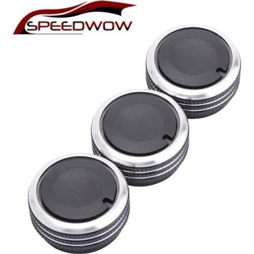 SPEEDWOW 3 Pcs/Set Black Aluminum Alloy AC Knob Car Air Conditioning Heat Control Switch Knob For Vela VIZI Vios Car Part