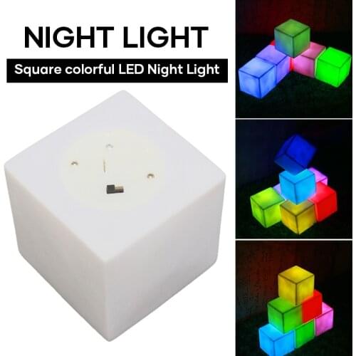 LED Light Cubes 6cm RGB Colorful Cool Cosmic Cubes Lights Mood Lamp Beside Desk Night Light for Kids 6X6X6cm WWO66