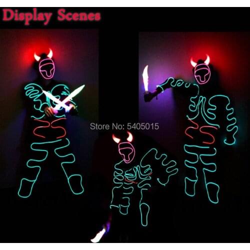 The Style of Bull Devil by DC-12V Free Shipping Mixed Colors Holiday DIY Decoration Rave Party Performance Clothes Costume Suppl