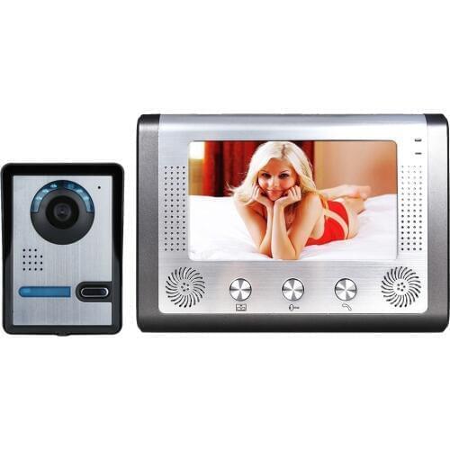 Free Shipping MOUNTAINONE 7 Inch Video Door Phone Doorbell Intercom Kit 1-camera 1-monitor Night Vision