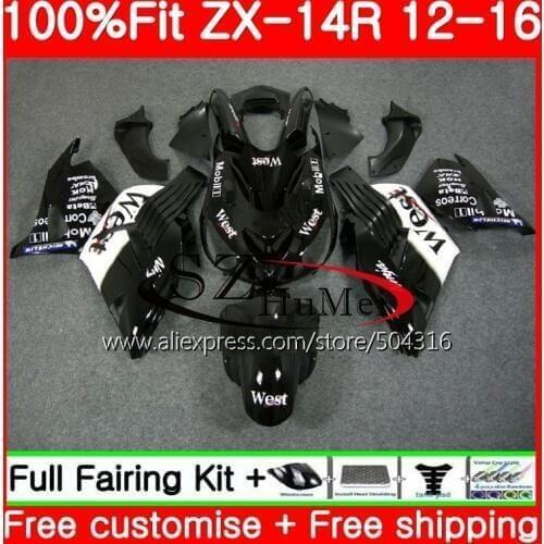 Injection For KAWASAKI NINJA Black west ZZR 1400 ZX 14R ZZR1400 12 13 14 15 16 ZX-14R 2012 2013 2014 2015 Fairing
