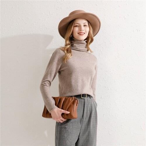 Spring Autumn New,Wool Sweater Womens,Knit Pullover,Simple Casual Loose,Heap Collar,Solid Color Basic All-Match Bottoming Shirt