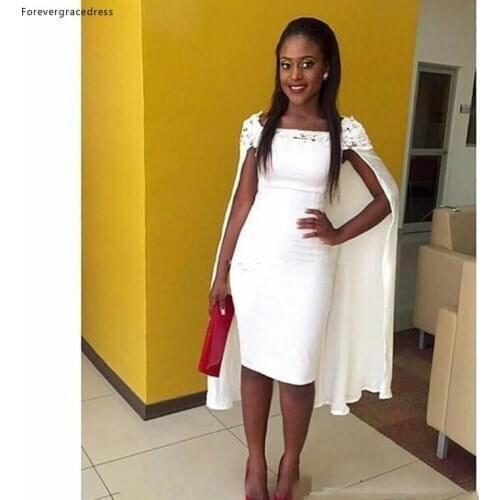 Sheath Evening Dress Africans with Wrap Cheap Keen Length Formal Holiday Club Wear Homecoming Party Dress Plus Size Custom Make