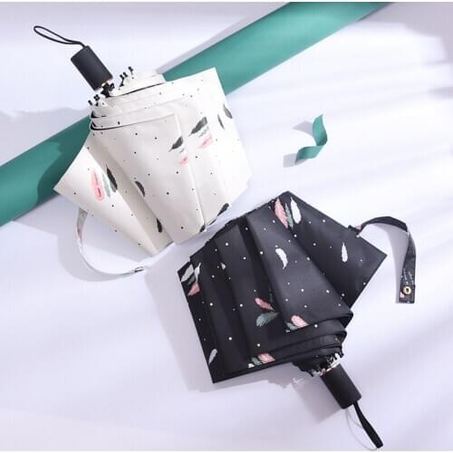 Foldable Automatic Umbrella Mini Pocket Uv Protection Portable Female Summer Travel Umbrella Guarda Chuva Home Rain Gear DB60YS