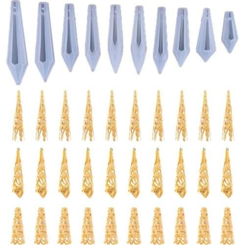 1 Set DIY Handmade Pendant Jewelry Mold UV Resin Epoxy Mould Crafts Making Soft Silicone Molds Gifts