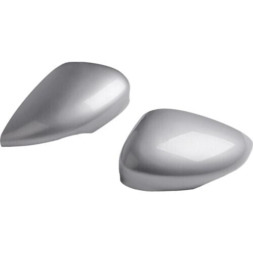 1 Pair Left/Right Silver Rearview Side View Mirror Replacement Cover Cap Case Shell for Ford for Fiesta Mk7 2008 2009 2010 201
