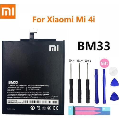 100% Orginal Xiao mi BM33 3120mAh Battery For Xiaomi Mi 4i Mi4i M4i High Quality Phone Replacement Batteries
