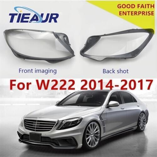 4Doors for W222 S320 S400 S500 S600 Left&Right Headlight transparent Glass lens Cover 14-20 replacement Headlamp clear shell