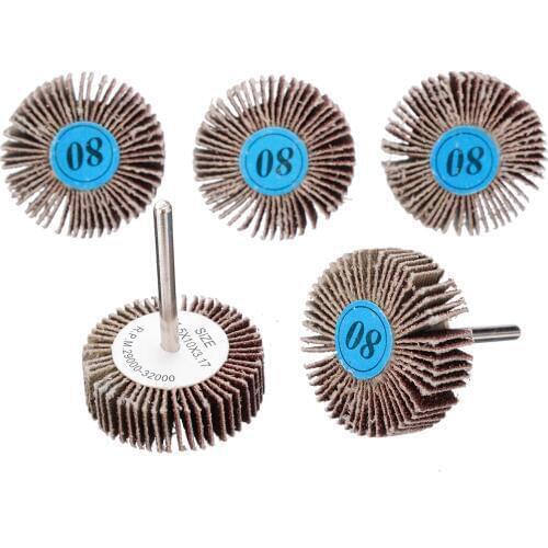 5pcs 32mm Grit 80# Sandpaper Sanding Flap Polishing Disc Set Grind Polishing Wheel for Rotary Tool Accessories