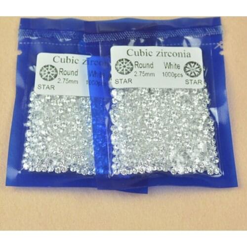 Sale 1000Pcs AAAAA Grade White Color 0.7~5mm Round Shape Brilliant Cut Synthetic Gems Cubic Zirconia Loose CZ Stone For Jewelry