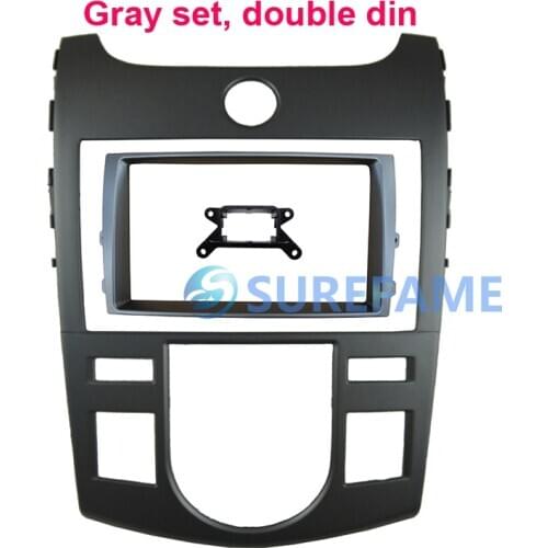 Double Din Car Audio Frame for KIA Forte Cerato 2009-2012 Stereo Fascia GPS Panel Dash Trim Kit Surround Adapter Bezel Cover