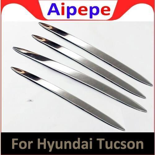 Car body front+back side Bumper corner protection trim frame stainless steel anti-rub 4pcs for Hyundai Tucson 2015 2016 2017