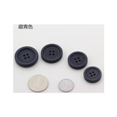 Free shipping 10pcs/lot Navy blue 4-holes matte frosted buttons men and women windbreaker coat high-grade suit DIY buttons