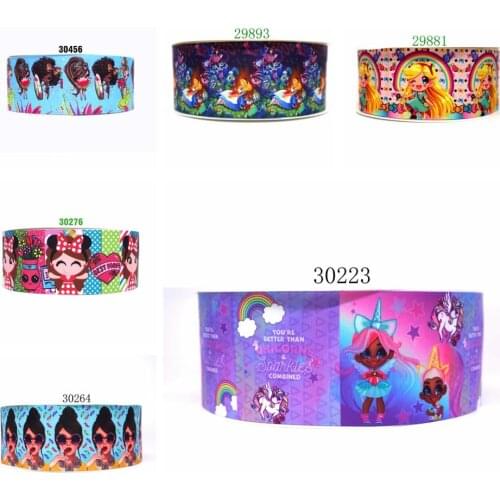 Free shipping 50 yard flower printed grosgrain ribbon 30223