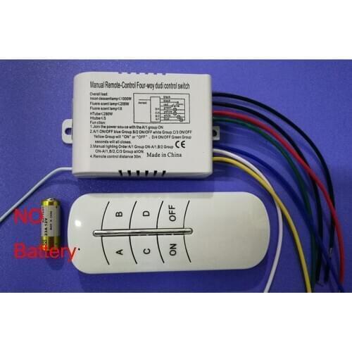 YJ-R4 Manual Wireless Smart Remote Control Four-way Switch For Led Lamp, 220V,30m, CE Certificate