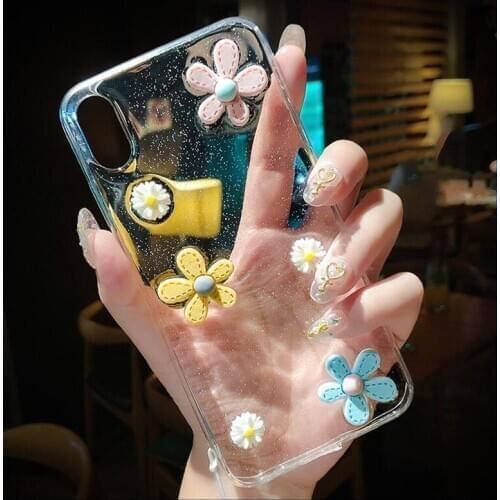 Flower Glitter Clear Case For Samsung Galaxy A50 A70 A51 A71 A81 A90 5G Note 10 S8 S9 S10 S20 Epoxy Star Transparent Soft Case