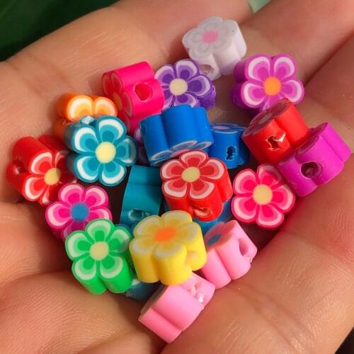 Flower Polymer Clay Beads Round Spacer Findings Beads DIY Necklace Bracelet Earring Jewelry Making Accessories