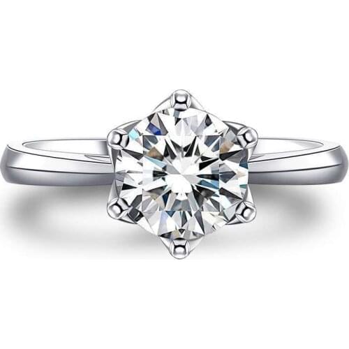 Descuento anillo de diamante pequeño laboratorio femenino de lujo Plata de Ley auténtica anillo de compromiso anillos de bod