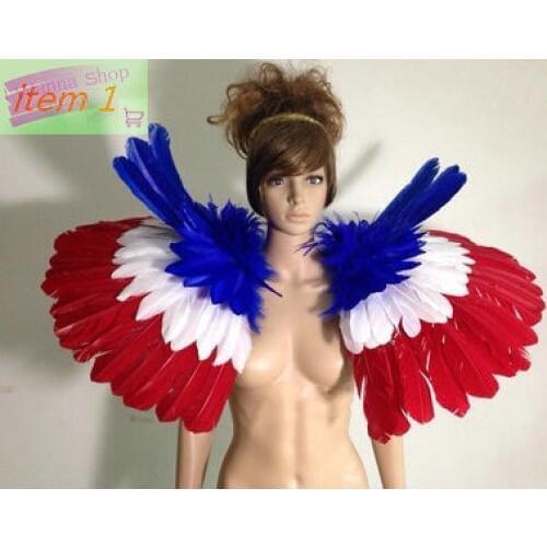 Exaggerated colorful feather backpack ladies showgirl feather shoulder flower shoulder wings Carnival samba feather costume