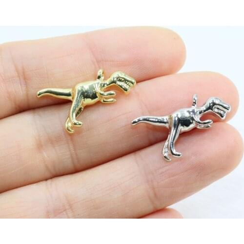 Eruifa 10pcs 23mm Pretty Dinosaur Zinc alloy Jewelry DIY Charms Pendant Necklace, Earring Bracelet 2 Colors