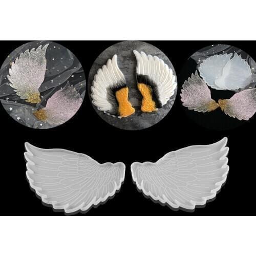 1pcs 10*16cm Wings Mold Crystal Epoxy Silicone Angel Devil Wing Mould Epoxy Mirror Resin Molds For DIY Decorate Jewelry Making