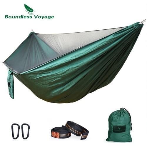 Boundless Voyage Ultralight Outdoor Camping Hammock with Mosquito Net 2 Person Hammock 200 KG Load Capacity with Hammock Straps