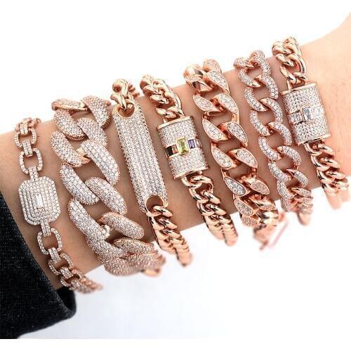 GODKI Luxury Chunky Link Bracelet For Women Wedding Full Cubic Zircon Crystal CZ Dubai Bracelet Party Jewelry 2020