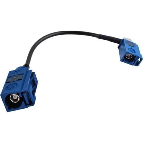 Superbat Fakra Jack "C" Right Angle to Fakra Female "C"Straight Pigtail Cable RG174 15cm Audio Extension Cable Blue