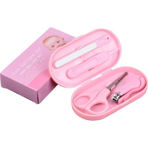 4pcs Baby Healthcare Kits Baby Nail Care Set Infant Finger Trimmer Scissors Nail Clippers With Storage Box Baby Health Care Sets