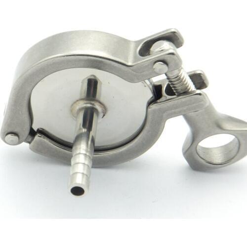 304 Stainless Steel Sanitary Pipe Fitting Set 6mm Hose Barb Ferrule + 1.5" Tri Clamp + Silicon Gasket + End Cap