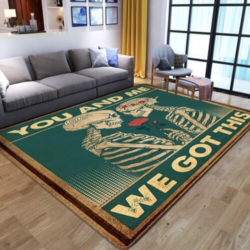 Valentines Day Creativity Skull 3D Print Carpets For Living Room Bedroom Large Area Rug Soft Flannel Parlor Anti-slip Floor Mat