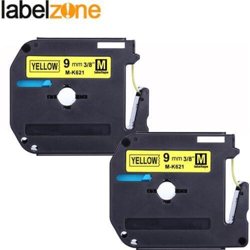 Laminated 9mm*8m black on yellow MK621 label tape compatible Brother p-touch printer mk-621 m-k621 label ribbon for Brother