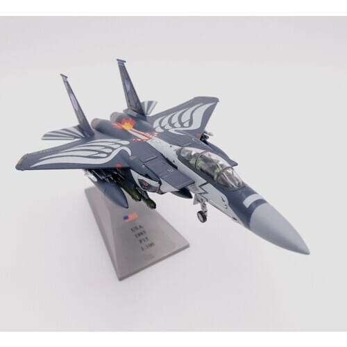 Diecast 1/100 Scale Military Model Toy F-15E Strike Eagle Mudhen Fighter USA Army Air Force Metal Plane Model Toy Gifts Display