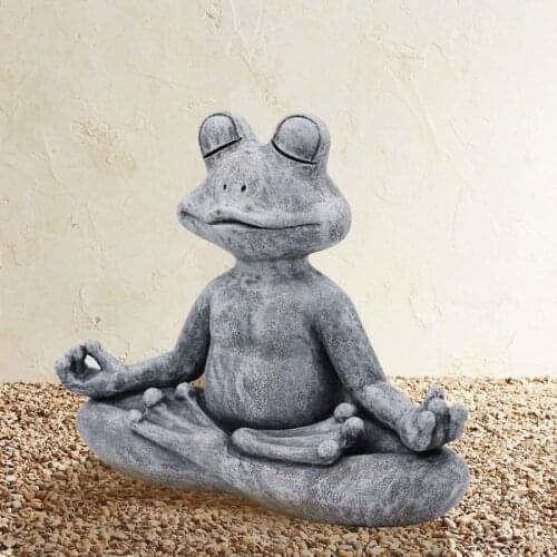 Meditating Zen Yoga Frog Figurine Garden Statue Indoor/Outdoor Garden Ornaments Sculpture For Home, Patio, Handmade Poly Resin