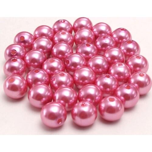 MHS.SUN A20 Dark Pink 4MM-30MM ABS Plastic Pearl Beads Round Imitation Loose Pealrs Beads For DIY Necklace Bracelet Accessories