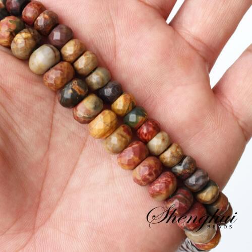 Mini.order is $7!5x8mm 6x10mm Natural Faceted Red Turquoises Stone Rondelle Abacus DIY Loose Beads 15"