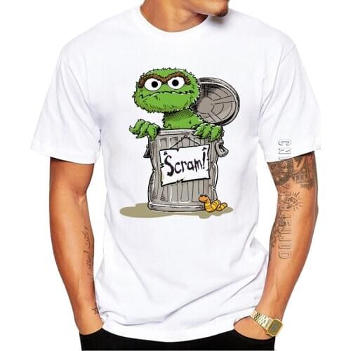 100% Cotton Newest Ash Can Monster Printed Men T-Shirt Summer Basic Graphic Tshirt Short Sleeve O-Neck Tops Funny Tees