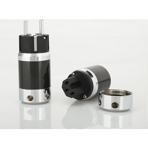 New Audiocrast Carbon Fiber schuko power plug IEC Female Audio Grade DIY Power cable leads HIFI
