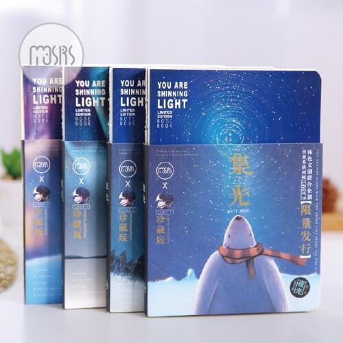 New Luminous "You Are Shinning Light" Notebook paper Diary Drawing graffiti Painting Sketch Book School Supplies Gift