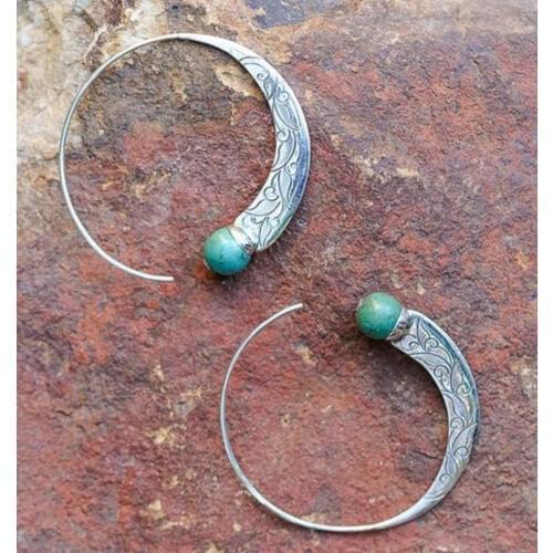 Charming 925 sterling miao silver With miao Blue turquoises Earring shipping free