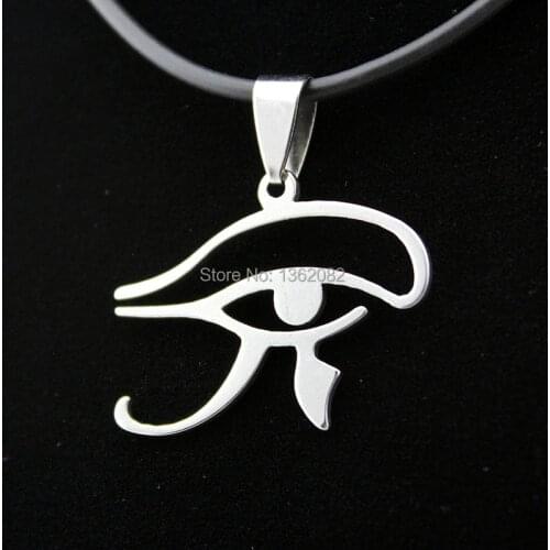New Silver Tone Stainless Steel The Eye of Horus Pendant Necklace Gift MN574