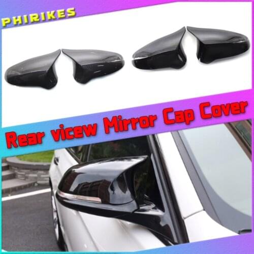A Pair Carbon Fiber Car Door Rear View Side Mirror Cover Rearview Mirror Cap Replacement For BMW F80 M3 F82 M4 2015-2018