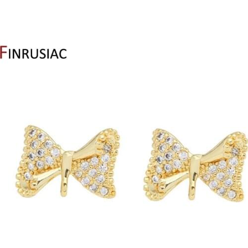 Supplies For Earrings Jewelry Making 14k Real Gold Plated Korean Trendy Knot Design Post Earring Findings DIY Material Wholesale